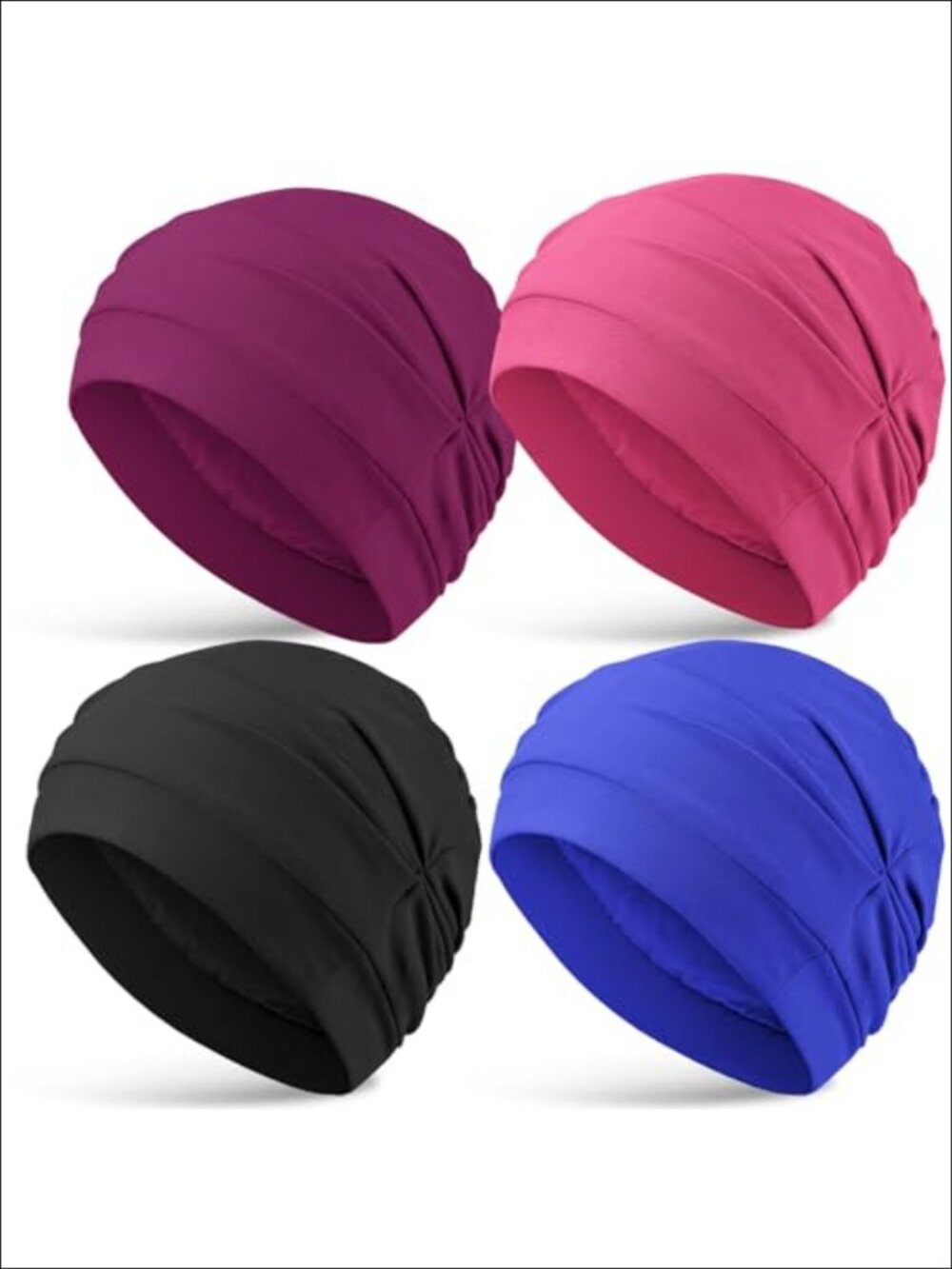 4 Pack Satin Lined Sleep Bonnet Cap for Women Anti Frizz Hair Wrap